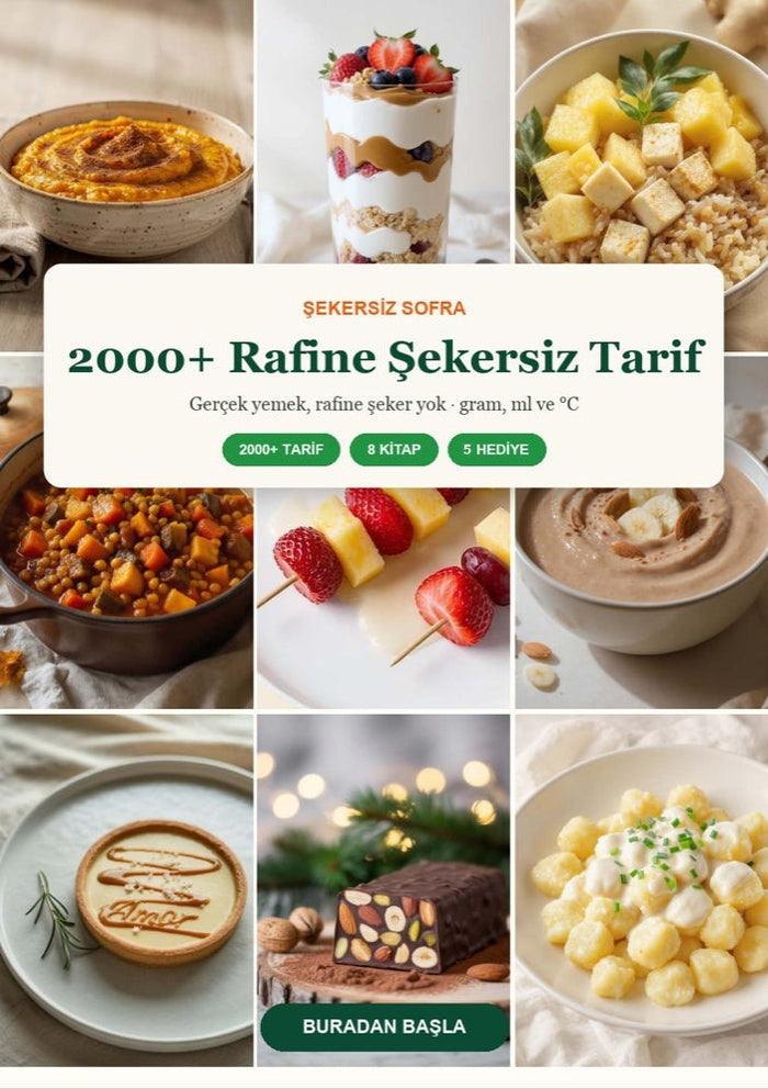 Şekersiz Sofra · 2000+ Rafine Şekersiz Tarif kapağı