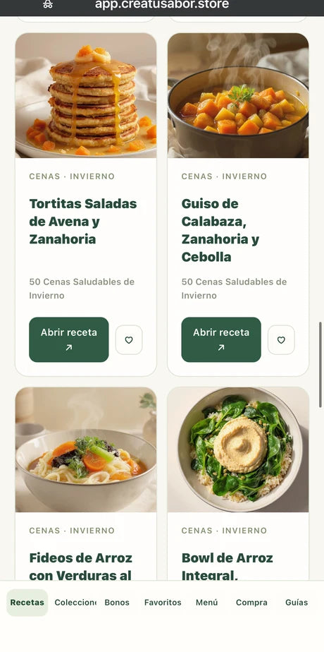 La app en el móvil